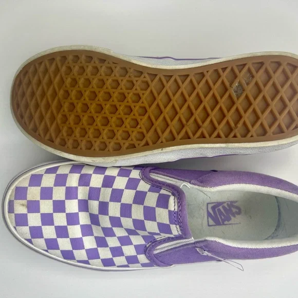 Vans Kids Purple Checkered Slip-On Shoes - Picture 5 of 8